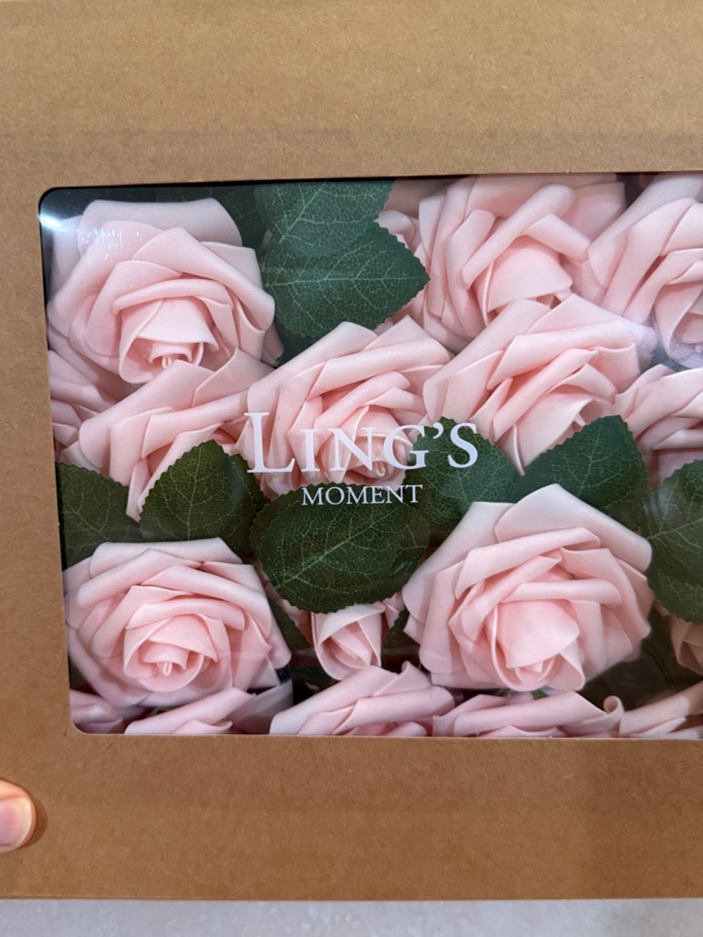 Ling's Moment Beautiful Soft Pink Faux Rose Wired Stems. Wedding Decor